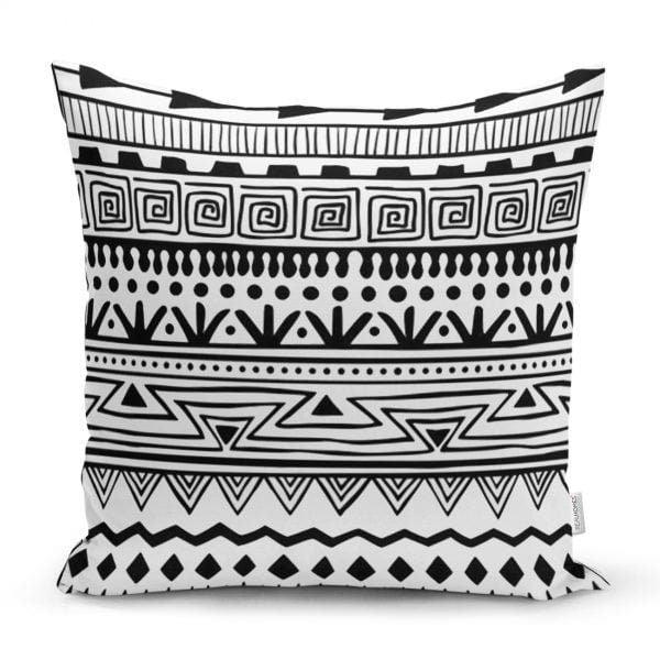 Nordic Scandinavian Pillow Cover|Southwestern Cushion Case|Black White Throw Pillow Case|Rug Print Ethnic Home Decor|African Style Pillow