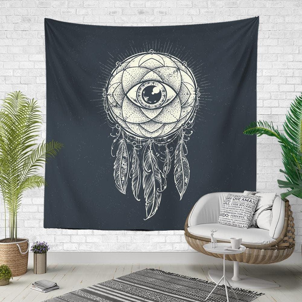 One Eye Wall Tapestry|New World Order Wall Hanging Art Decor|Decorative Fabric Wall Art|Spiritual Wall Tapestry|Psychedelic Style Home Decor