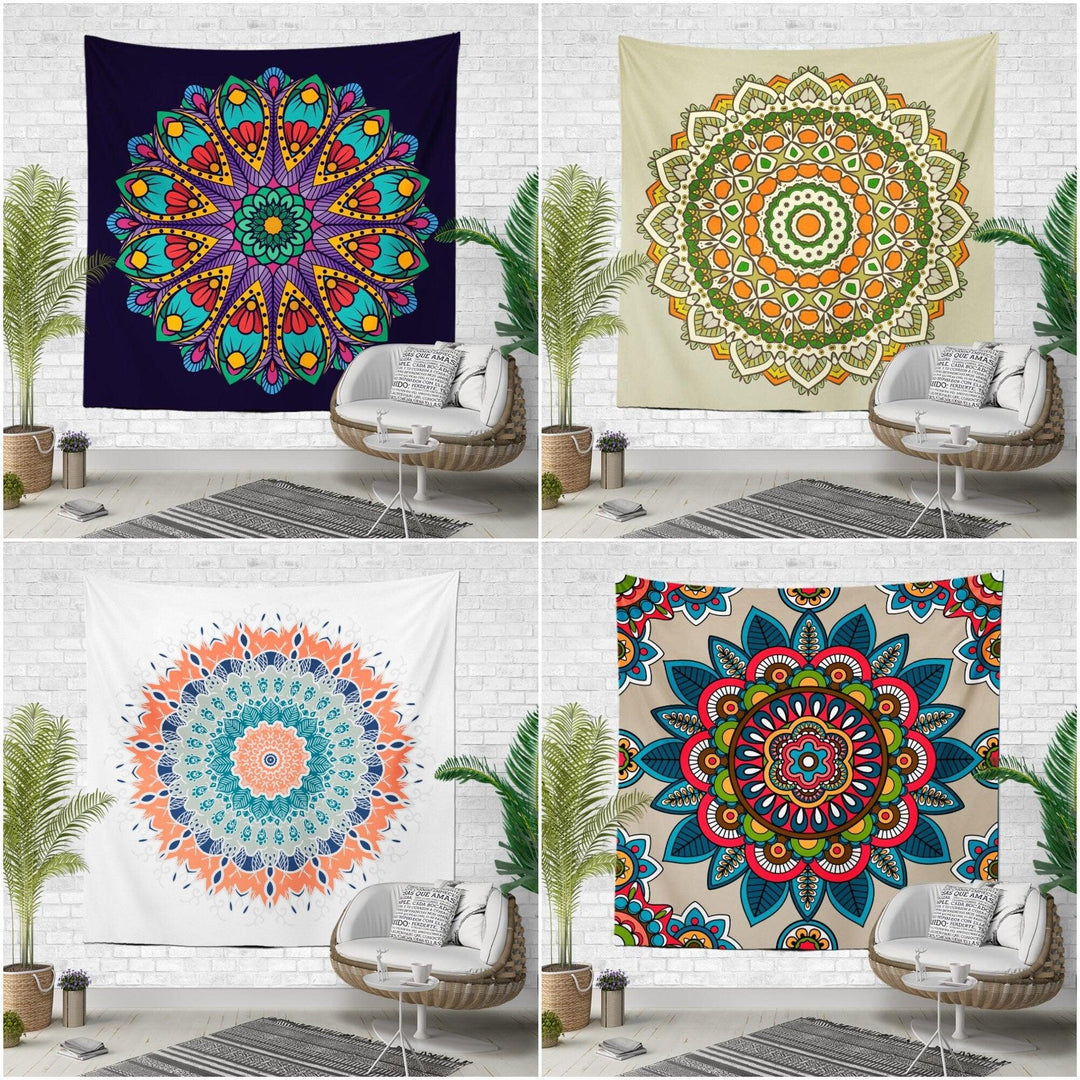 Mandala Wall Tapestry|Relaxing Geometric Design Wall Hanging Art Decor|Authentic Meditative Fabric Wall Art|Boho Style Tapestry|Wall Decor