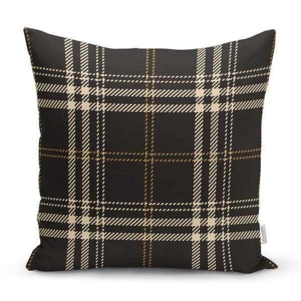 Plaid Pillow Cover|Checkered Black White Pillow Case|Abstract Geometric Cushion Cover|Decorative Pillow Case|Modern Style Authentic Pillow