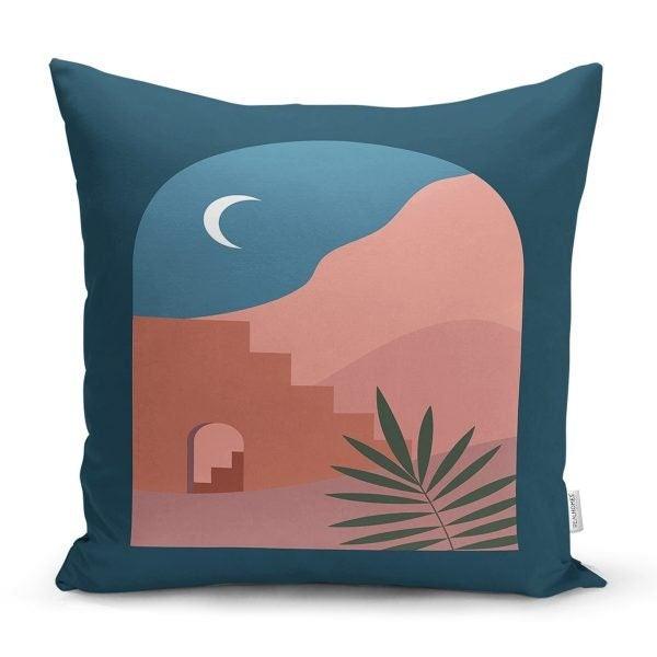 Abstract Pillow Cover|Onedraw Sun And Moon Pillow Case|Desert Themed Cushion Cover|Decorative Pillow Case|Farmhouse Style Authentic Pillow