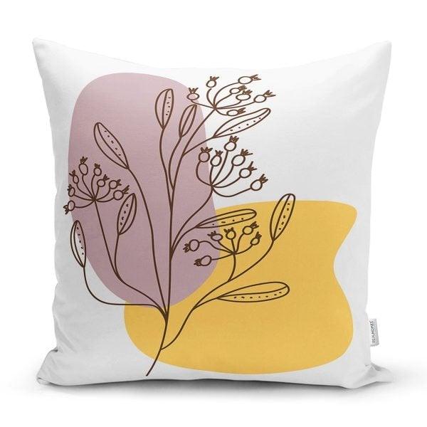 Onedraw Pillow Cover|Abstract Floral Pillow Case|Leaf and Flower Print Cushion Cover|Decorative Pillow Case|Farmhouse Style Authentic Pillow