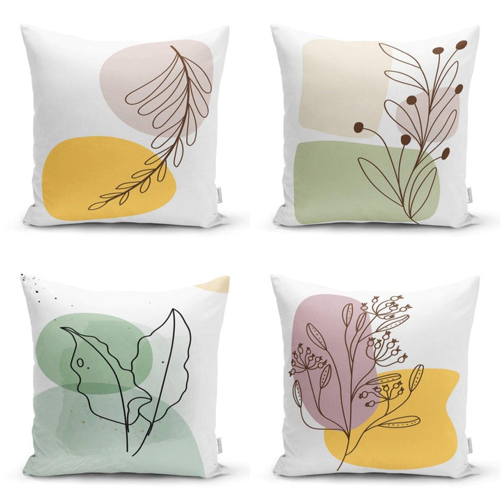 Onedraw Pillow Cover|Abstract Floral Pillow Case|Leaf and Flower Print Cushion Cover|Decorative Pillow Case|Farmhouse Style Authentic Pillow