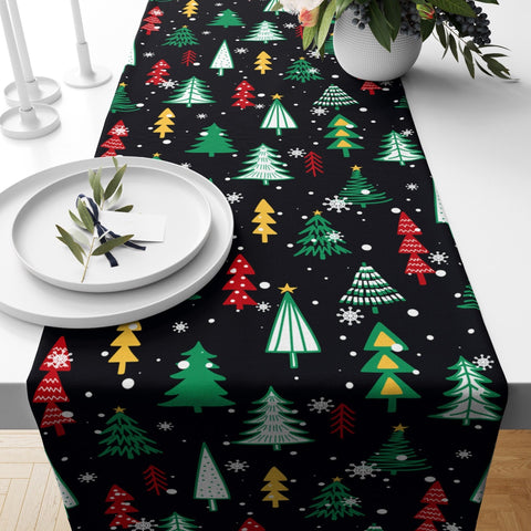 Winter Trend Table Runner|Christmas Table Decor|Snowflake Table Centerpiece|Christmas Home Decor|Pine Tree and Xmas Tree Gifts Tablecloth