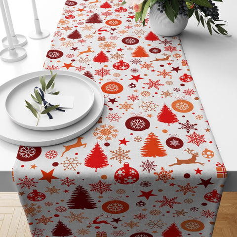 Winter Trend Table Runner|Christmas Table Decor|Snowflake Table Centerpiece|Christmas Home Decor|Pine Tree and Xmas Tree Gifts Tablecloth