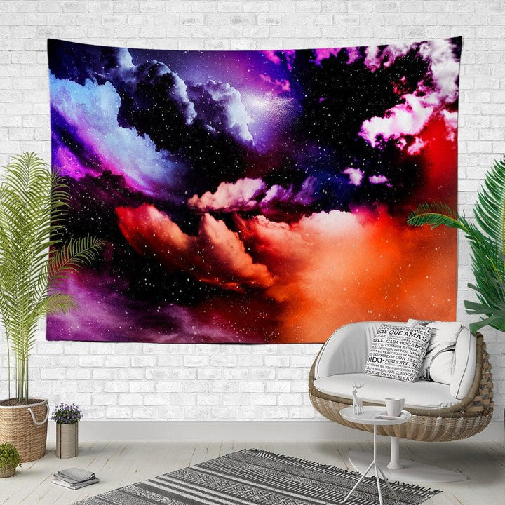 Colurfull Sky Wall Tapestry|Sky and Cloud View Wall Hanging Art Decor|Orange, Purple, Blue and Pink Clouds Fabric Wall Art|Fabric Wall Art