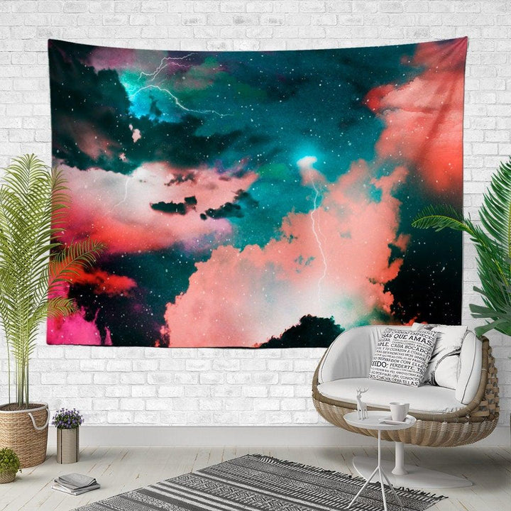 Colurfull Sky Wall Tapestry|Sky and Cloud View Wall Hanging Art Decor|Orange, Purple, Blue and Pink Clouds Fabric Wall Art|Fabric Wall Art