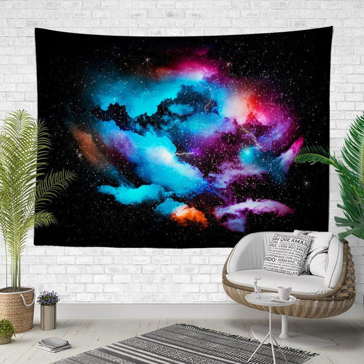 Colurfull Sky Wall Tapestry|Sky and Cloud View Wall Hanging Art Decor|Orange, Purple, Blue and Pink Clouds Fabric Wall Art|Fabric Wall Art