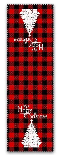 Set of 4 Christmas Pillow Covers and 1 Table Runner|Winter Trend Buffalo Check Merry Christmas Home Decor|Red Plaid Xmas Runner and Cushion