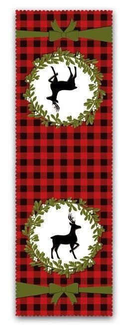 Set of 4 Christmas Pillow Covers and 1 Table Runner|Winter Trend Buffalo Check Merry Xmas Home Decor|Red Plaid Xmas Runner and Cushion Cover