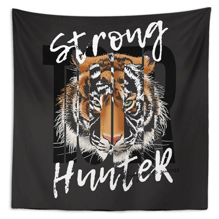 Tiger Wall Tapestry|Animal Print Wall Hanging Art Decor|Housewarming Square Fabric Wall Decor|Decorative Strong Hunter Tiger Wall Tapestry