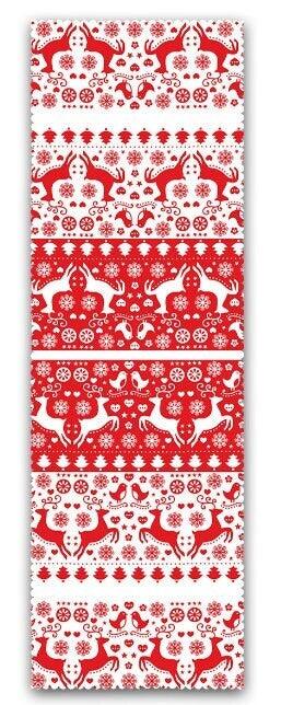 Set of 4 Christmas Pillow Covers and 1 Table Runner|Red White Xmas Deer and Xmas Tree Home Decor|Merry Christmas Runner and Cushion Case