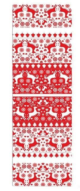 Set of 4 Christmas Pillow Covers and 1 Table Runner|Red White Xmas Deer and Xmas Tree Home Decor|Winter Trend Tablecloth and Cushion Cover