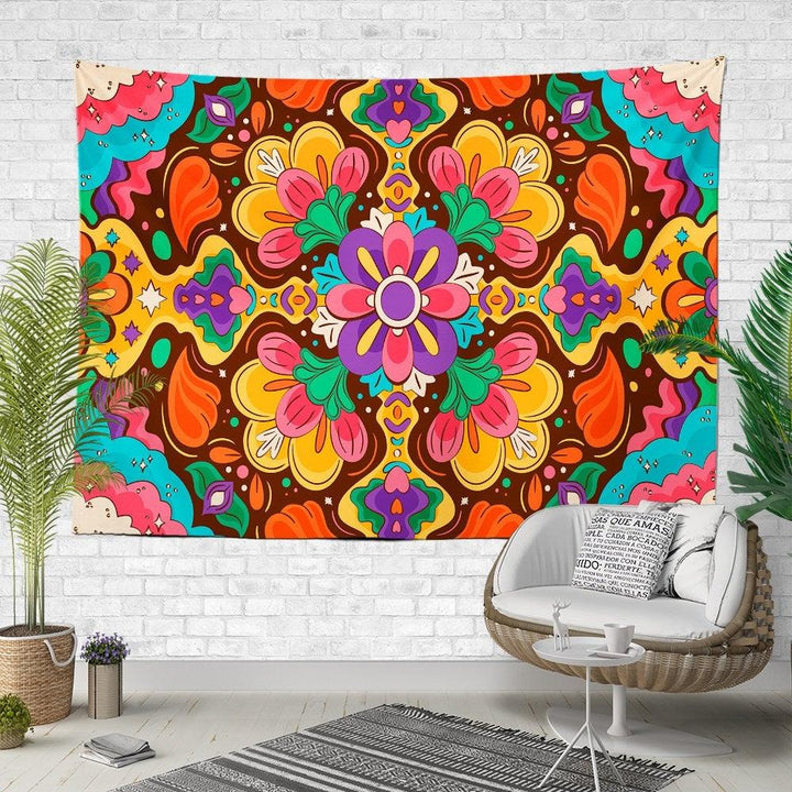 Psychedelic Wall Tapestry|Geometric Wall Hanging Art Decor|Colorful Decorative Fabric Wall Art|Psychedelic Mandala Tapestries for Wall Decor