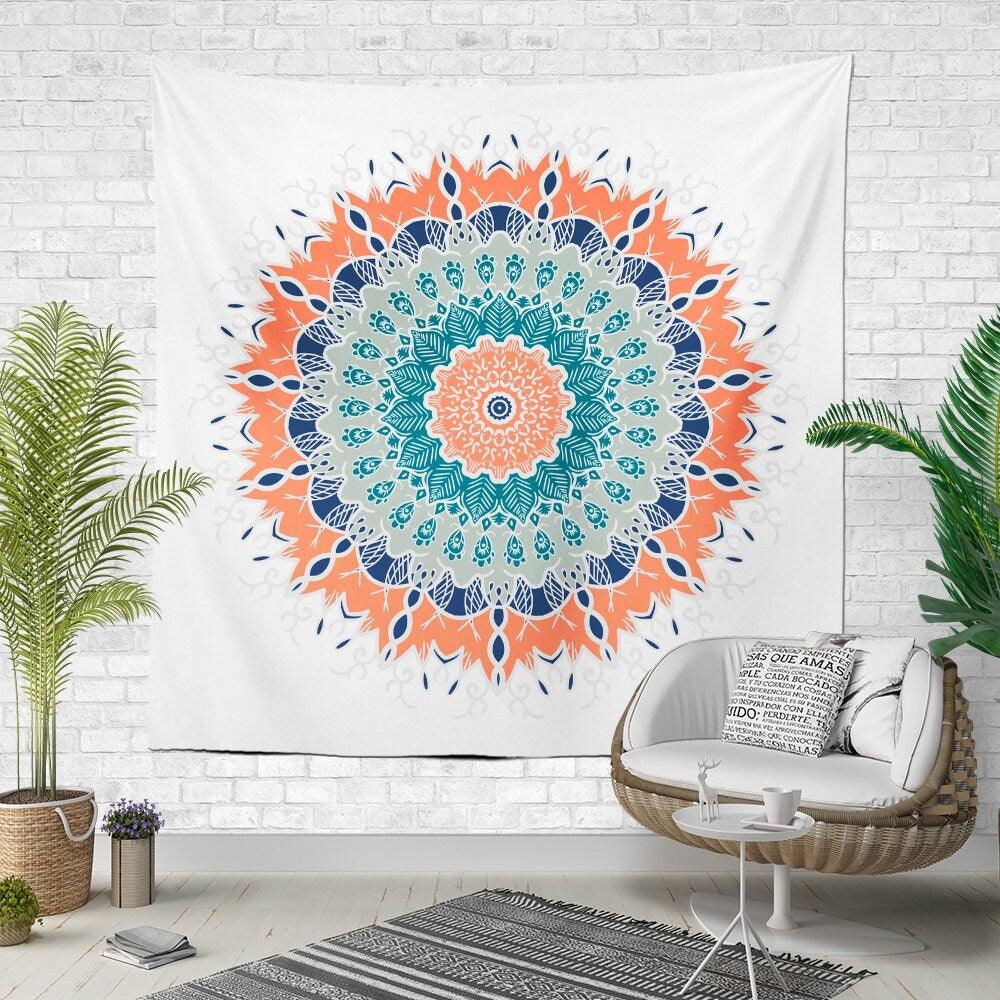 Mandala Wall Tapestry|Relaxing Geometric Design Wall Hanging Art Decor|Authentic Meditative Fabric Wall Art|Boho Style Tapestry|Wall Decor