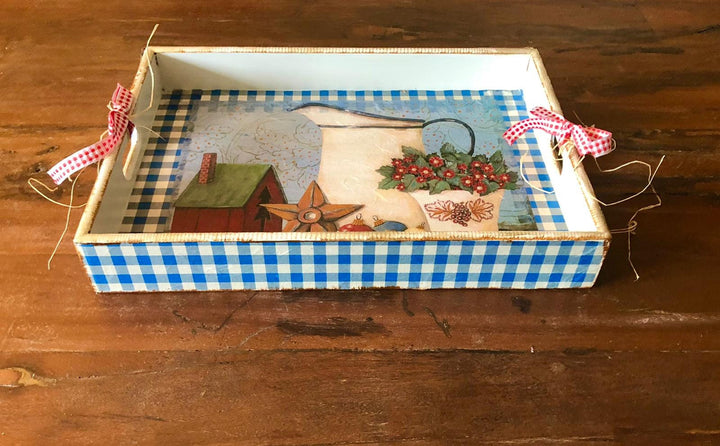 Hand Painted Wooden Tray|Wooden Decor|Custom Table Decor|Acrylic Paint|Serving Tray|Home Decor|Gift for Women|Wooden Art|Housewarming Gift