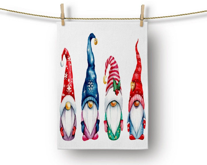 Christmas Kitchen Towel|Merry Christmas Dish Towel|Dwarf Santa/Gnomes Hand Towel|Holly Jolly Towel|Xmas Stockings Tea Towel|Xmas Deer Towel