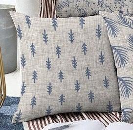 Set of 4 Winter Trend Pillow Covers|Xmas Pine Tree Needles and Snowflake Home Decor|Snowflake Pillow Top|Gray Beige Winter Throw Pillow Top