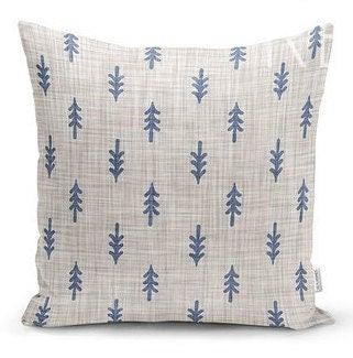 Set of 4 Winter Trend Pillow Covers|Xmas Pine Tree Needles and Snowflake Home Decor|Snowflake Pillow Top|Gray Beige Winter Throw Pillow Top