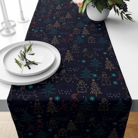 Winter Trend Table Runner|Christmas Table Decor|Snowflake Table Centerpiece|Christmas Home Decor|Pine Tree and Xmas Tree Gifts Tablecloth