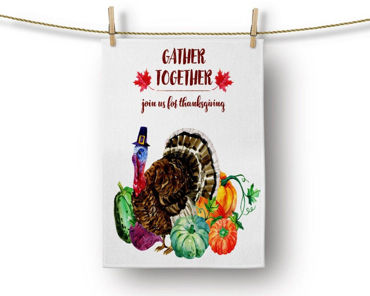 Thanksgiving Kitchen Towel|Turkey Dish Towel|Happy Thanksgiving Day Print Hand Towel|Decorative Tea Towel|Fall Trend Towel|Autumn Hand Towel