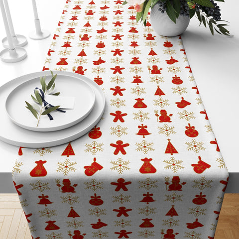 Winter Pine Tree Table Runner|Christmas Table Decor|Snowflake and Xmas Tree Gift Table Centerpiece|Winter Trend Abstract Pine Tablecloth