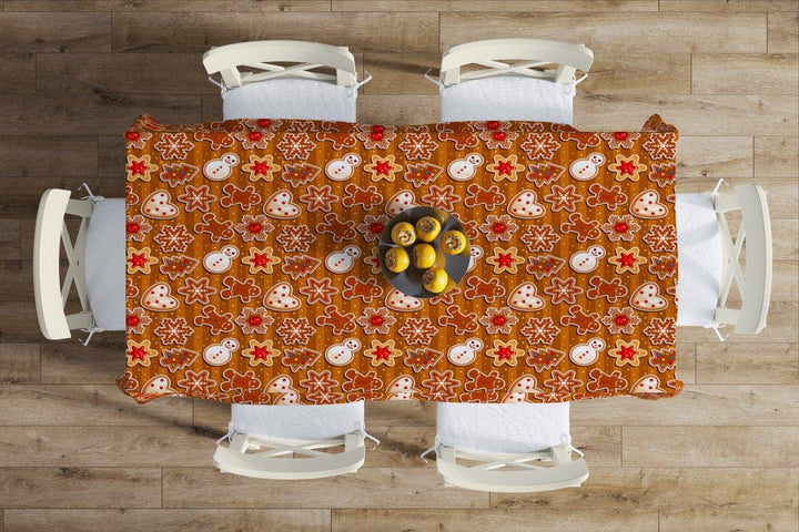 Christmas Table Cloths|Rectangle Home Decor Table Cloth|Housewarming Xmas Table Cover|Snowman and Xmas Bell Table Decor|Outdoor Table Cloth