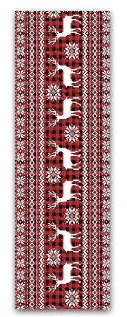 Set of 4 Christmas Pillow Covers and 1 Table Runner|Winter Trend Xmas Design Home Decor|Red White Black Xmas Deer, Xmas Tree Runner, Cushion