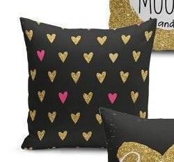 Set of 4 Valentine's Day Pillow Covers and 1 Table Runner|Be Mine and I Love You To The Moon and Back Decor|Heart Tablecloth and Cushion Set