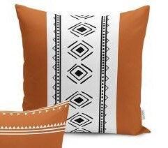 Set of 4 Scandinavian Pillow Covers and 1 Table Runner|Southwestern Home Decor|Decorative Tribal Tablecloth|Authentic Cushion and Runner Set