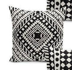 Set of 4 Scandinavian Pillow Covers and 1 Table Runner|Southwestern Home Decor|Decorative Rug Design Tablecloth|Aztec Cushion and Runner Set