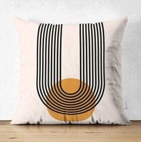 Set of 4 Abstract Pillow Covers|Stripes and Dots Pillow Cover|Decorative Pillow Case|Geometric Outdoor Cushion|Farmhouse Throw Pillow Case