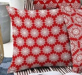 Set of 4 Winter Trend Pillow Covers|Xmas Home Decor|White Snowflake on Red Background Pillow Top|Christmas Pillow Cover|Xmas Throw Pillow