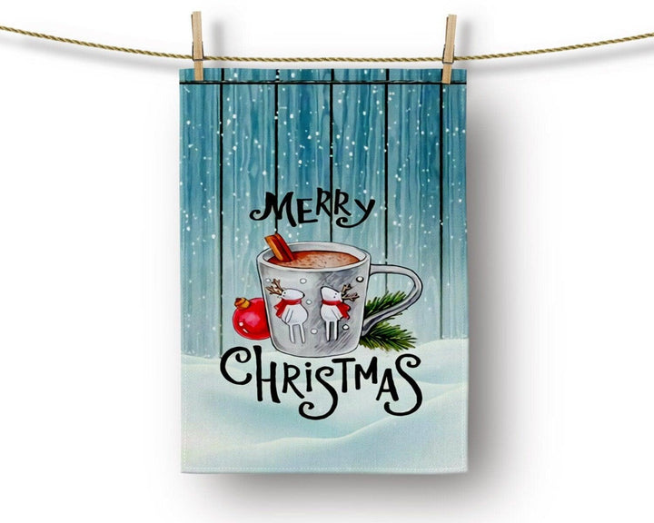 Christmas Kitchen Towel|Merry Christmas Dish Towel|Snowman Hand Towel|Xmas Tree Hand Towel|Xmas Stocking Tea Towel|Ho Ho and Santa Hat Towel