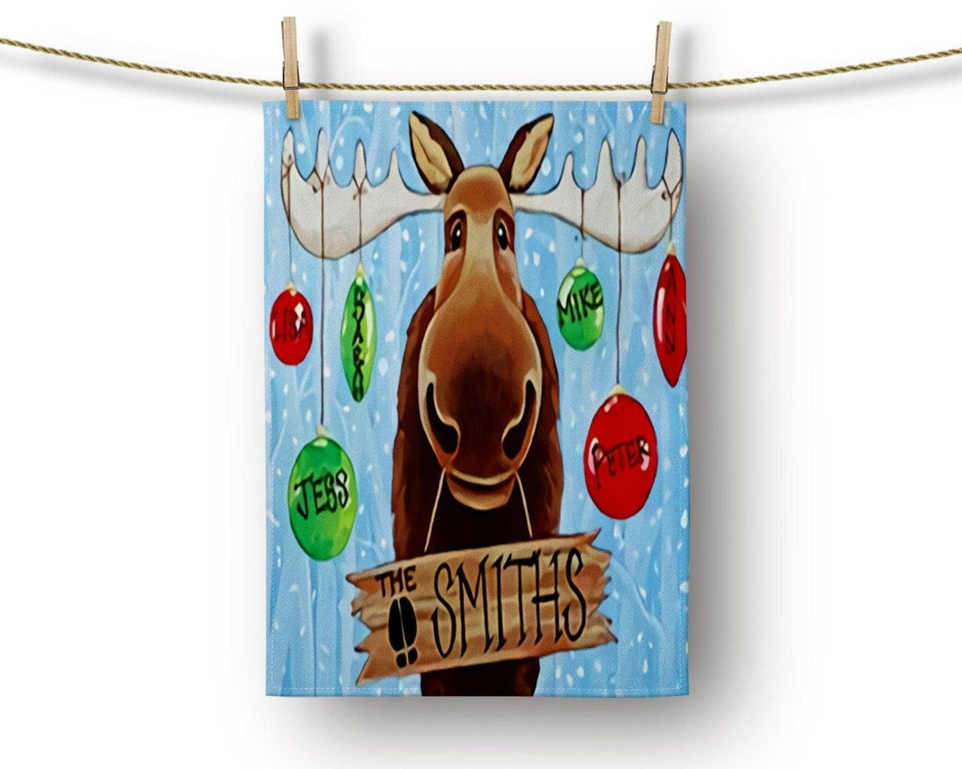 Christmas Kitchen Towel|Merry Christmas Dish Towel|Dwarf Santa/Gnomes Hand Towel|Holly Jolly Towel|Xmas Stockings Tea Towel|Xmas Deer Towel