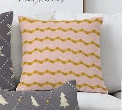 Set of 4 Winter Pillow Covers|Xmas Pine Tree and Snowflake Home Decor|Snowflake Pillow Top|Winter Trend Throw Pillow|Zig Zag Winter Pillow