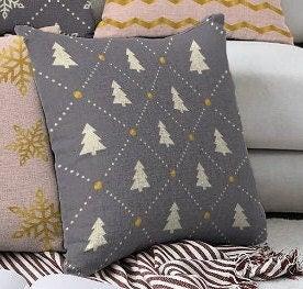 Set of 4 Winter Pillow Covers|Xmas Pine Tree and Snowflake Home Decor|Snowflake Pillow Top|Winter Trend Throw Pillow|Zig Zag Winter Pillow