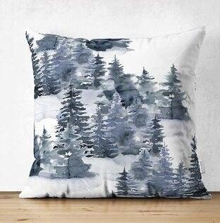 Set of 4 Winter Trend Pillow Covers|Xmas Deer and Pine Tree Home Decor|House under Snow Pillow Top|Christmas Pillow Cover|Xmas Throw Pillow