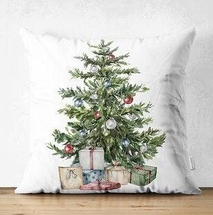 Set of 4 Christmas Pillow Covers|Snowman and Rabbits Pillow|Winter Trend Cushion Case|Xmas Bell and Bird Throw Pillow|Christmas Tree Cushion