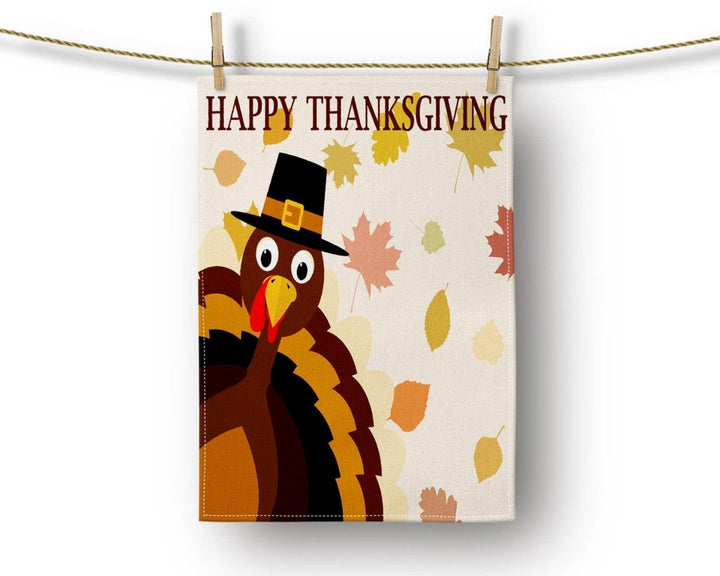 Thanksgiving Kitchen Towel|Turkey Dish Towel|Happy Thanksgiving Print Hand Towel|Decorative Tea Towel|Fall Trend Tea Towel|Autumn Hand Towel