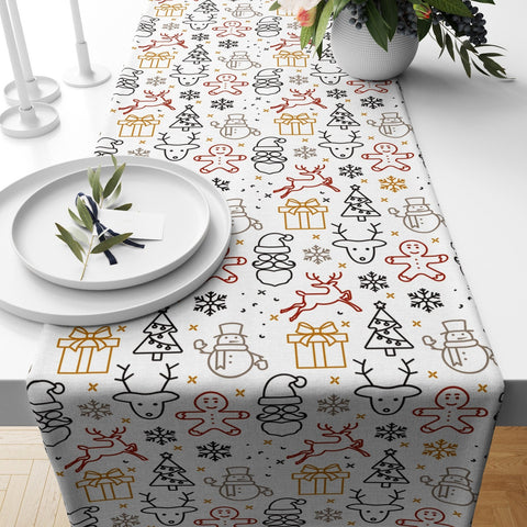 Christmas Table Runner|Winter Trend Table Runner|Xmas Kitchen and Home Decor|Xmas Stocking Table Decor|Decorative Xmas Themed Tablecloth