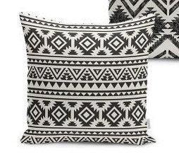 Set of 4 Scandinavian Pillow Covers and 1 Table Runner|Southwestern Home Decor|Decorative Rug Design Tablecloth|Aztec Cushion and Runner Set