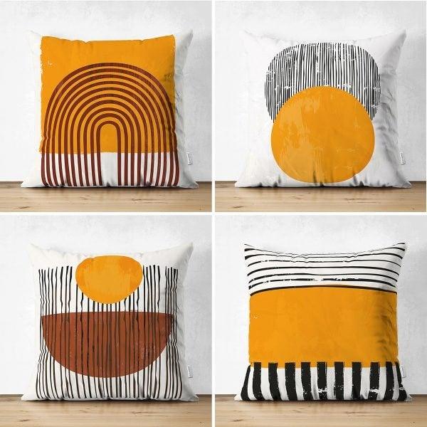 Set of 4 Abstract Pillow Covers|Onedraw Pillow Cover|Modern Design Pillow Case|Geometric Outdoor Cushion Cover|Decorative Throw Pillow Case