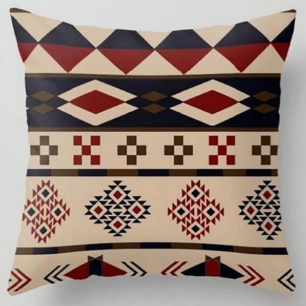 Worn Looking Rug Design Pillow Cover|Southwestern Cushion Case|Aztec Print Ethnic Rustic Home Decor|Native American Style Throw Pillow Top