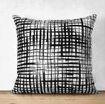 Set of 4 Abstract Pillow Covers|Black White Pillow Cover|Pillow Cover Set|Geometric Outdoor Cushion Cover|Decorative Throw Pillow Case