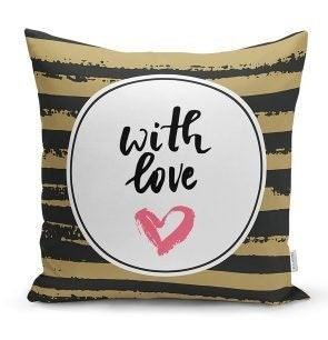 Set of 4 Valentine's Day Pillow Covers|With Love Home Decor|Happy Valentine's Day Cushion Case|Only You Throw Pillow Top|Gift for Girlfriend