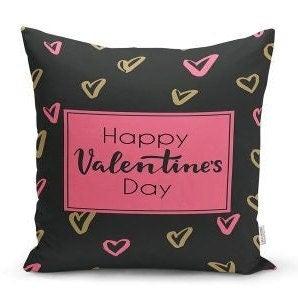 Set of 4 Valentine's Day Pillow Covers|With Love Home Decor|Happy Valentine's Day Cushion Case|Only You Throw Pillow Top|Gift for Girlfriend