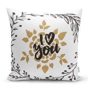 Set of 4 Valentine's Day Pillow Covers|Gold White Love Decor|Take My Heart Cushion Case|Be Mine, You and Me Throw Pillow Top|Gift for Women