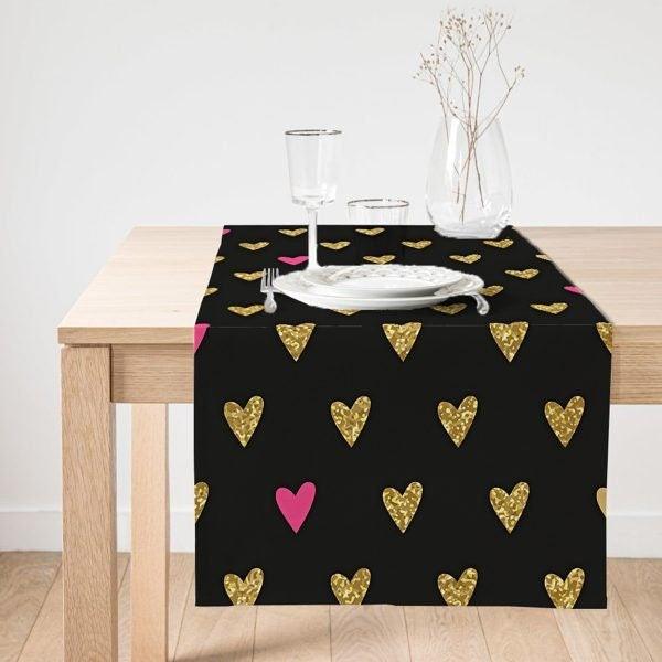 Valentine's Day Table Runner|Love Table Top|February 14 Home Decor|Heart Print Romantic Kitchen Table Decor|Gift Tablecloth for Sweetheart