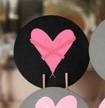 Valentine's Day Placemat|Set of 6 Love Supla Table Mat|Pink Heart Print Round Dining Underplate|Romantic Kitchen Decor|Coaster Gift for Her